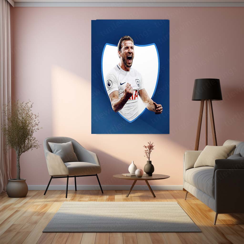 Tottenham Hotspur Player Metal Frame – White Kit with Club Badge | Spurs Wall Art - TURTLEWINGS