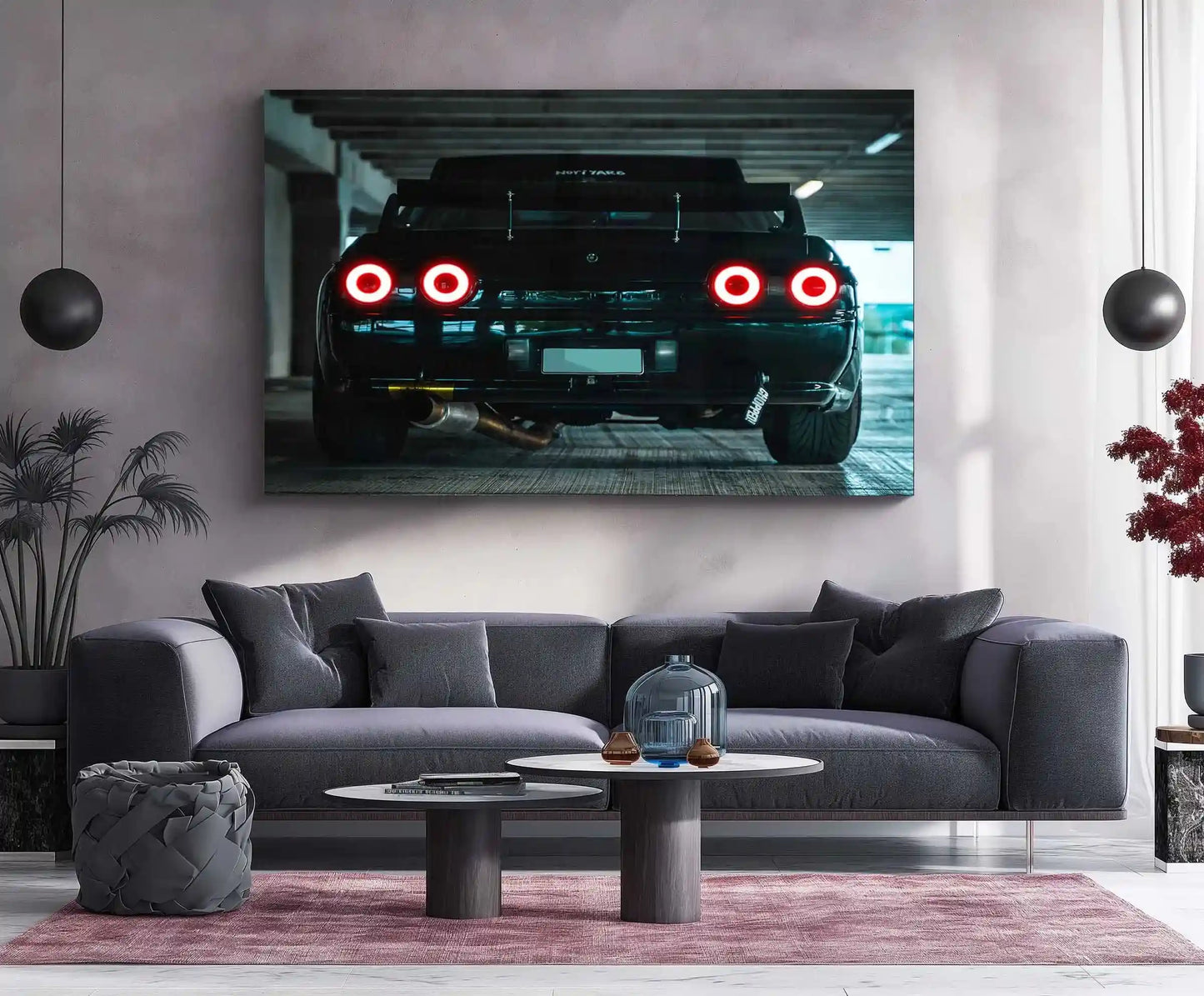 LED | π Nissan Skyline GT-R R34 Neon LED Metal Poster | JDM Legend Wall Art | Street Racer Glow Decor - TURTLEWINGS