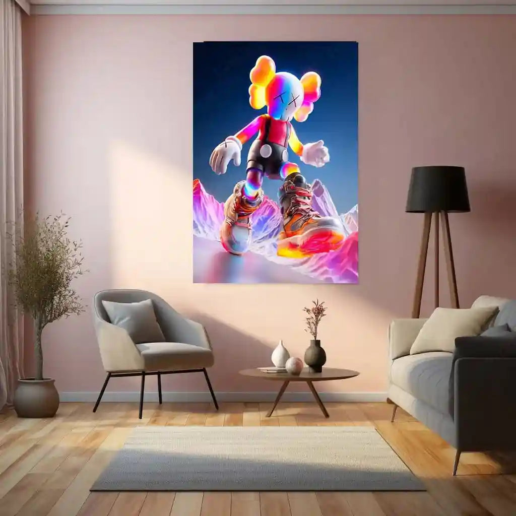 KAWS-Inspired Mouse Character Metal Poster | Street Pop Art Wall Decor | Designer Toy Aesthetic 01 - TURTLEWINGS