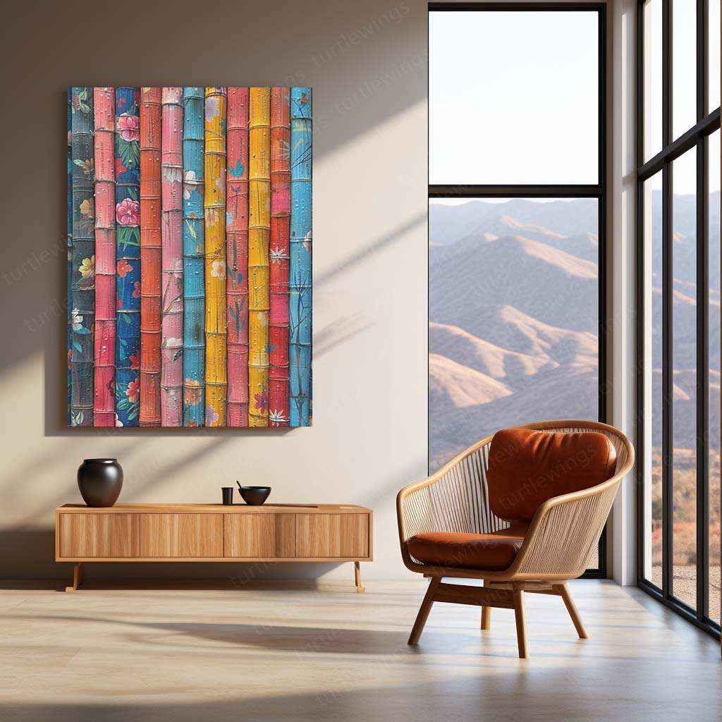 Abstract Striped Metal Poster | Modern Minimalist Wall Art | Geometric Aesthetic Decor - TURTLEWINGS
