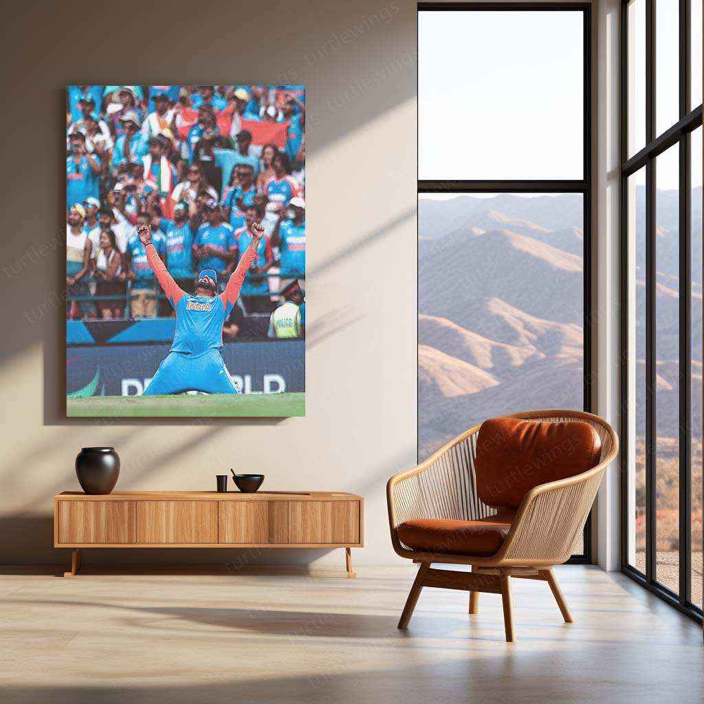 Rohit Sharma Celebration Metal Poster – Hitman’s Iconic Moments - TURTLEWINGS