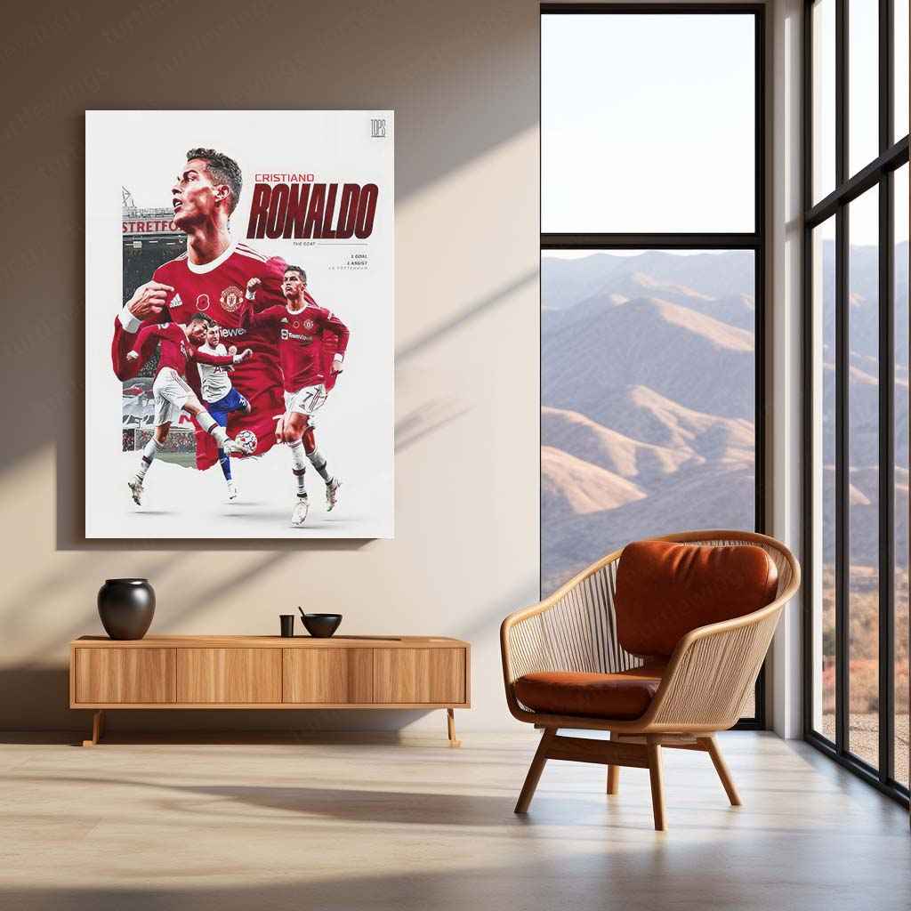 Sports | Cristiano Ronaldo Metal Frame – Iconic Football Wall Art 4 - TURTLEWINGS