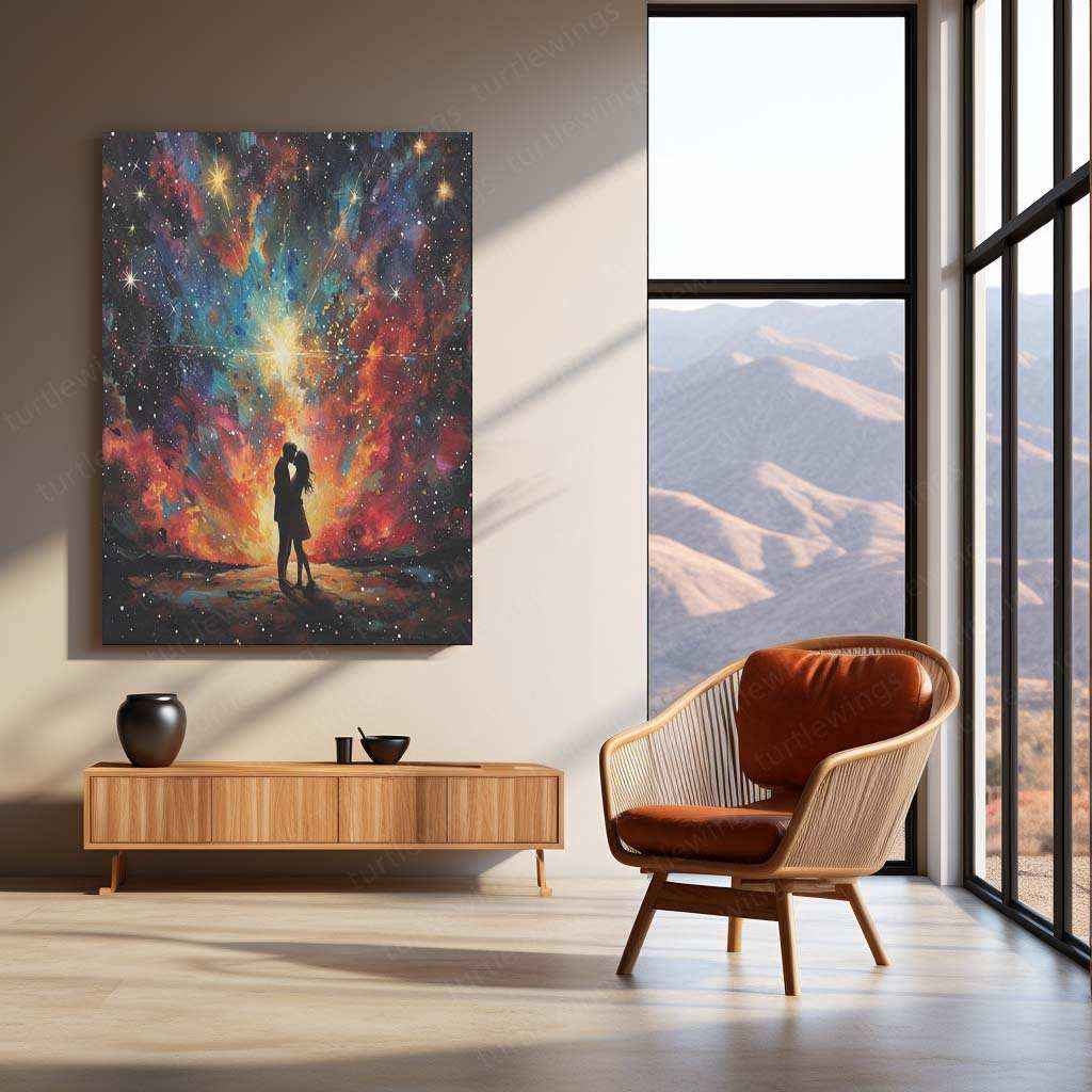 Romantic Couple Kissing – Passionate Metal Poster - TURTLEWINGS