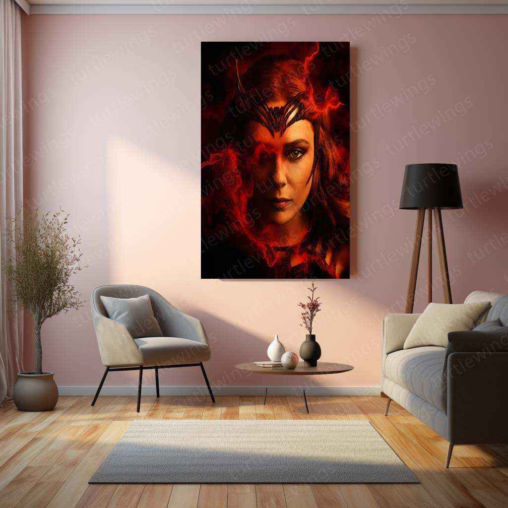 Scarlet Witch Metal Poster – Marvel | Powerful Wanda Maximoff Wall Art - TURTLEWINGS