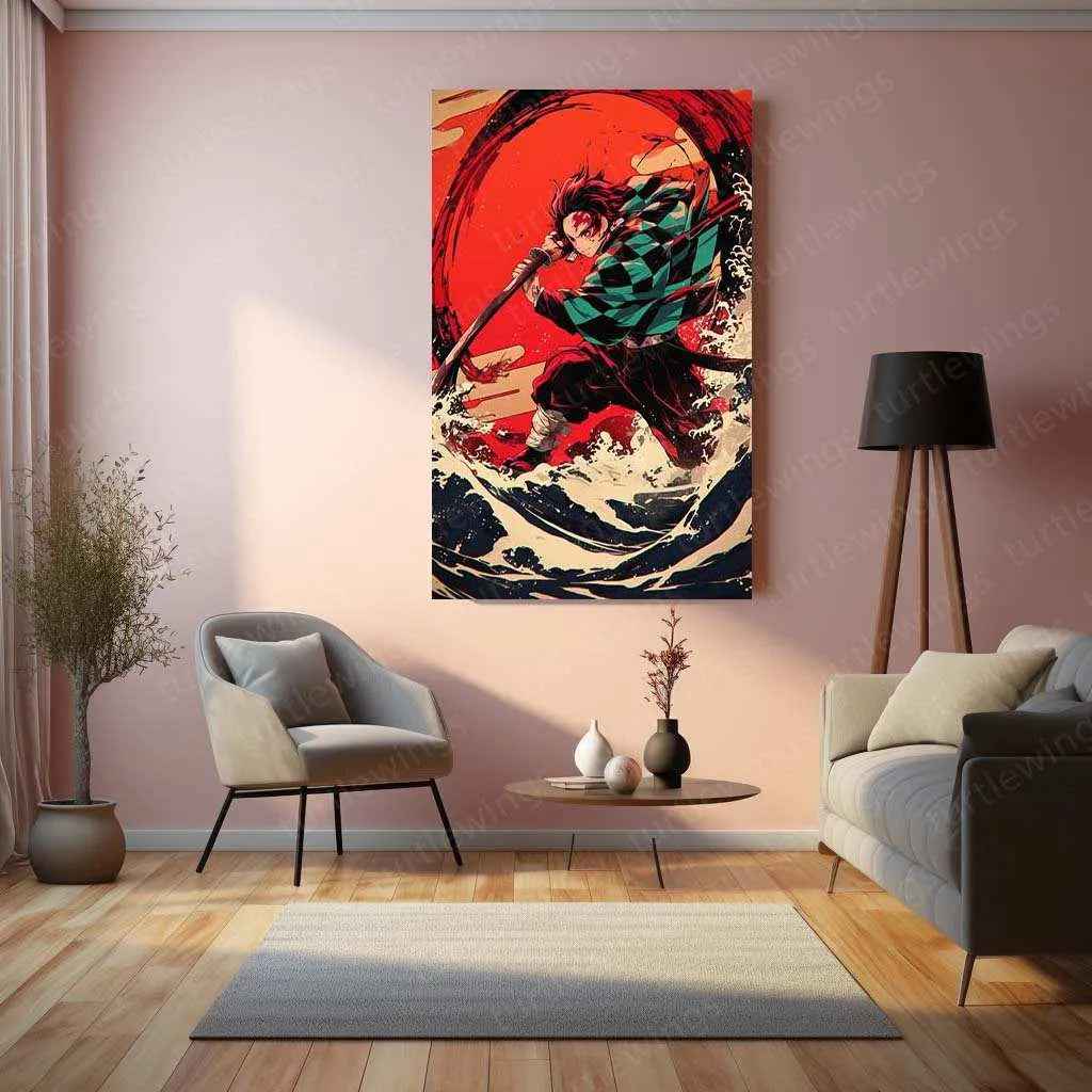 Tanjiro Kamado Metal Poster – Demon Slayer Wall Art for Anime Fans - TURTLEWINGS