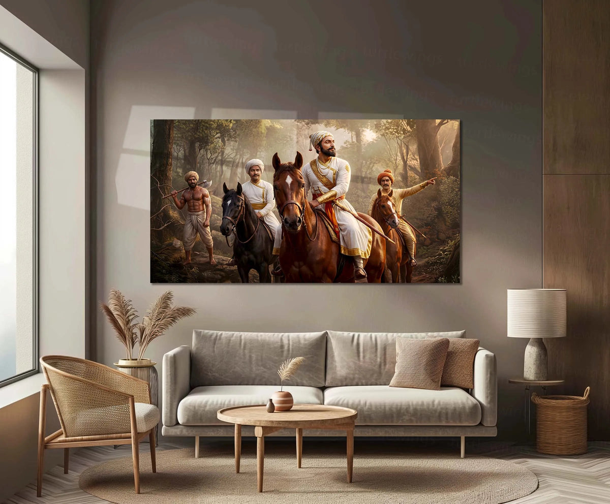 Chhatrapati Shivaji Maharaj Metal Frame | Warrior King Wall Art 01 - TURTLEWINGS