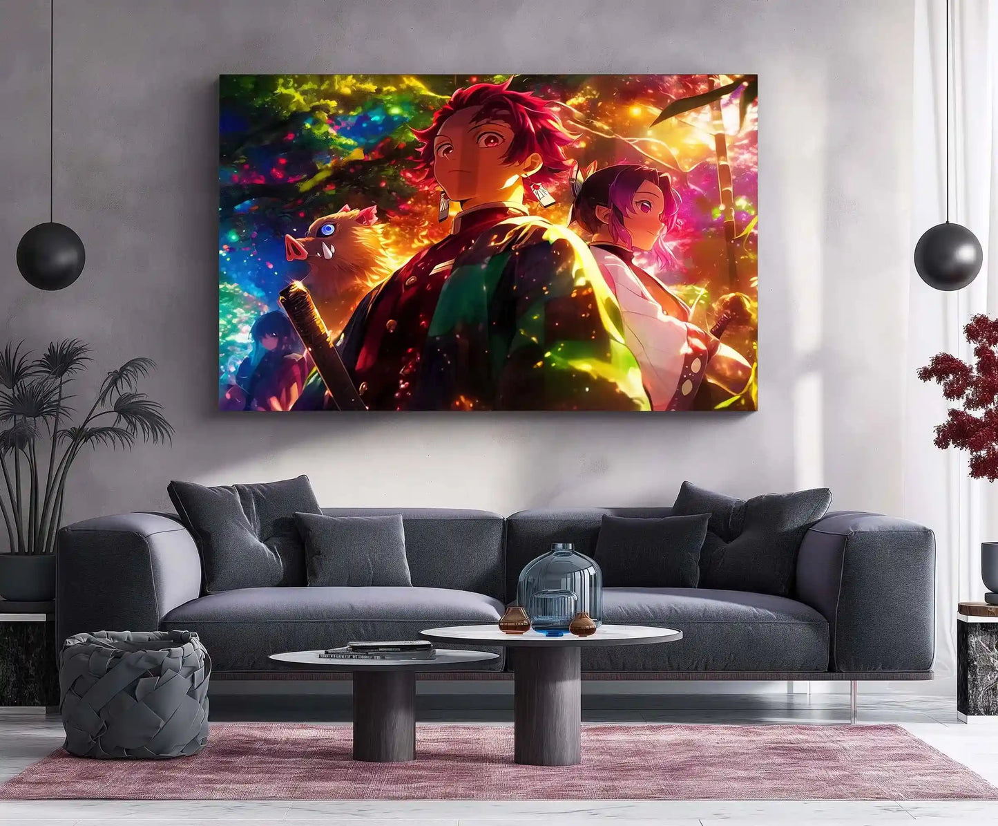 Tanjiro & Nezuko Metal Poster | Demon Slayer Anime Wall Art | Sibling Bond Aesthetic - TURTLEWINGS