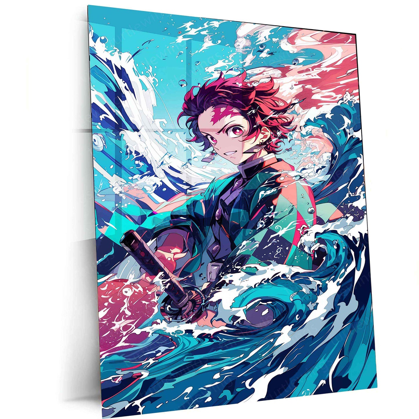 Tanjiro Metal Poster – Demon Slayer Hero | Tanjiro Kamado Wall Art | Powerful Samurai Decor - TURTLEWINGS