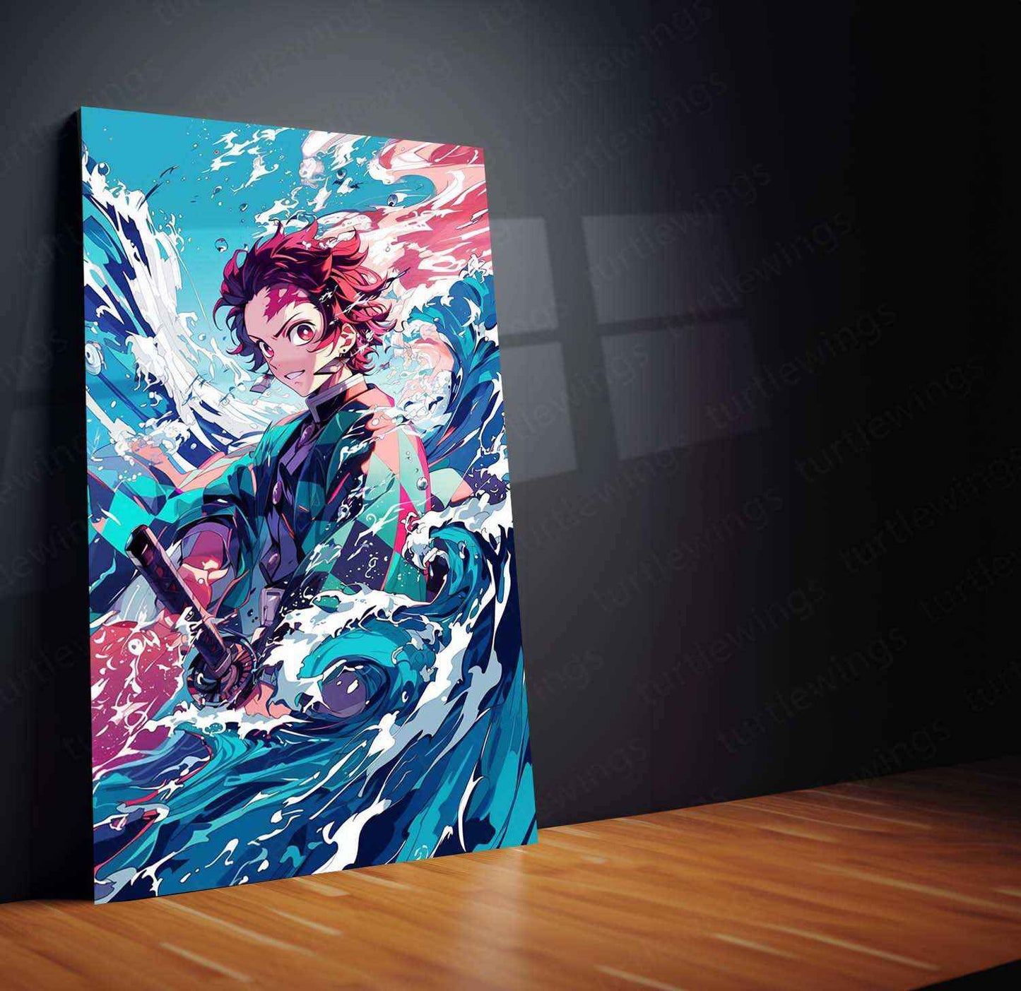 Tanjiro Metal Poster – Demon Slayer Hero | Tanjiro Kamado Wall Art | Powerful Samurai Decor - TURTLEWINGS