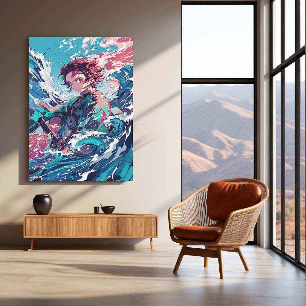 Tanjiro Metal Poster – Demon Slayer Hero | Tanjiro Kamado Wall Art | Powerful Samurai Decor - TURTLEWINGS
