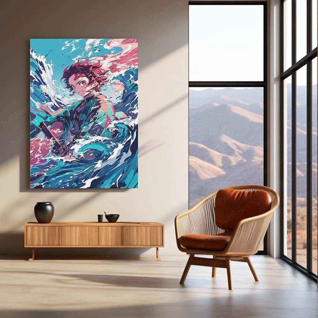 Tanjiro Metal Poster – Demon Slayer Hero | Tanjiro Kamado Wall Art | Powerful Samurai Decor - TURTLEWINGS