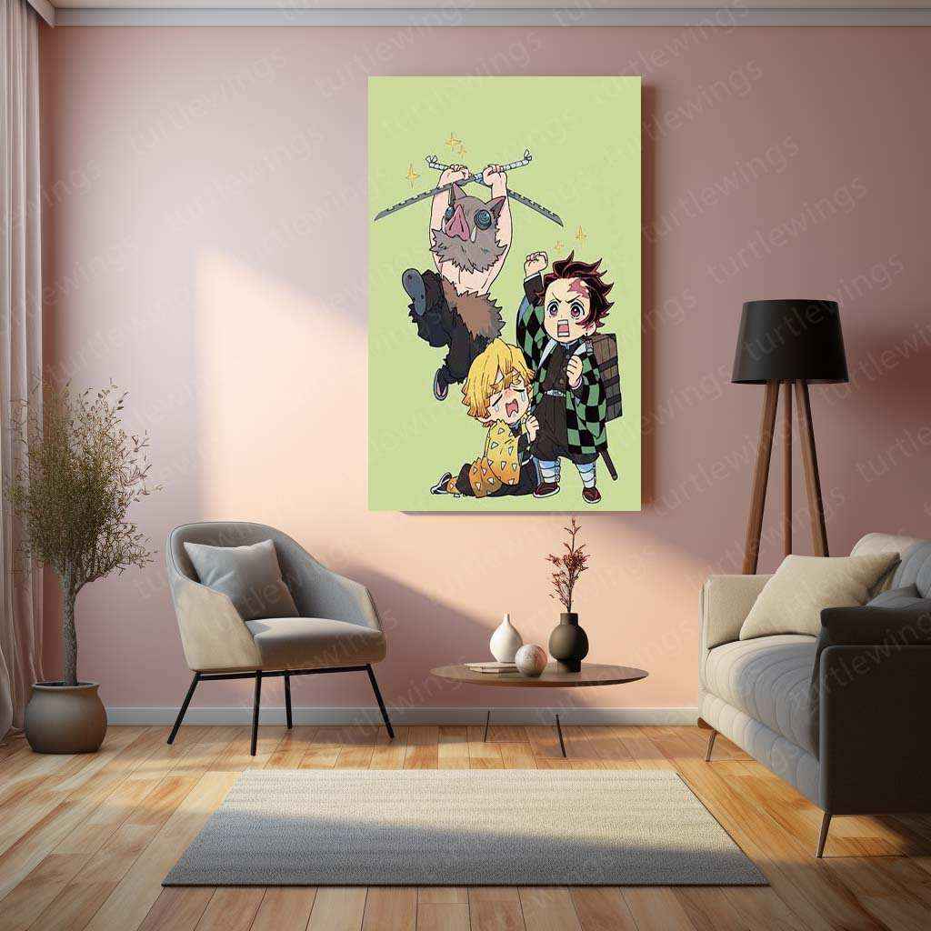 Tanjiro x Zenitsu Metal Poster – Demon Slayer's Dynamic Duo - TURTLEWINGS