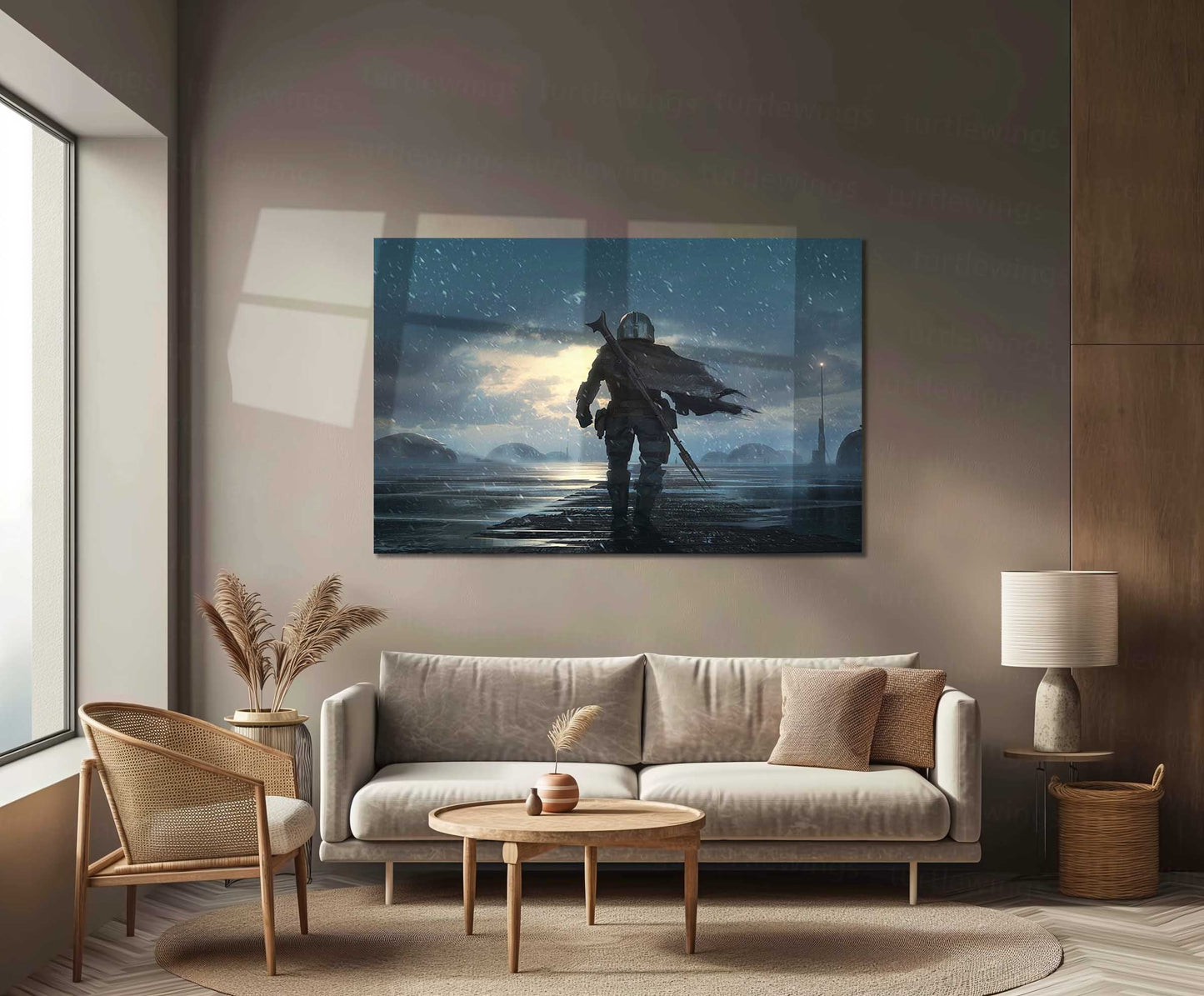 The Mandalorian – Metal Frame | Star Wars Wall Art | Galactic Bounty Hunter Poster for Sci-Fi Fans - TURTLEWINGS