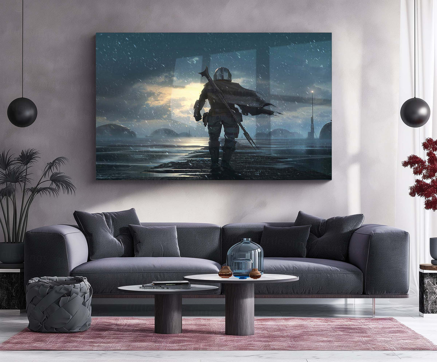 The Mandalorian – Metal Frame | Star Wars Wall Art | Galactic Bounty Hunter Poster for Sci-Fi Fans - TURTLEWINGS