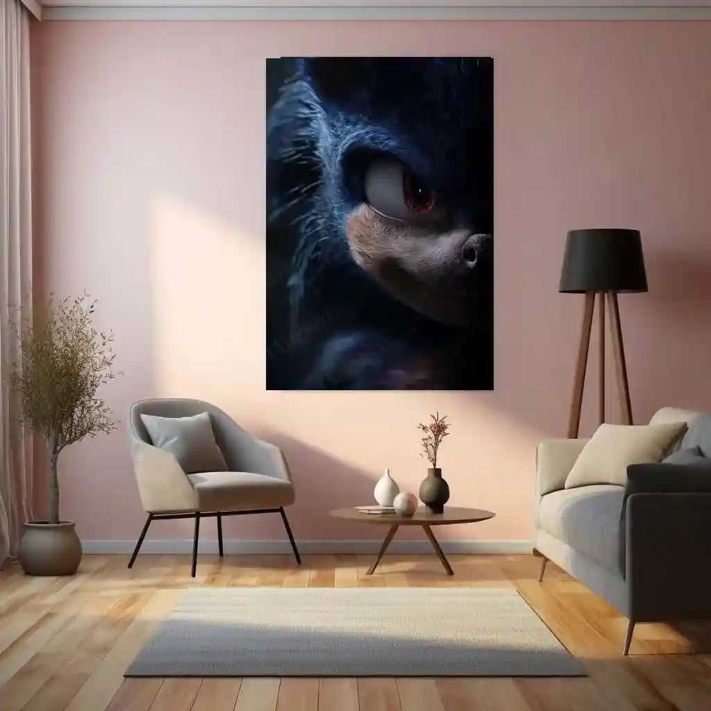Anime Metal Poster | Dark Sonic Metal Poster | thebootlegsaint-Inspired Fan Art | Sonic the Hedgehog Shadow Form Decor - TURTLEWINGS