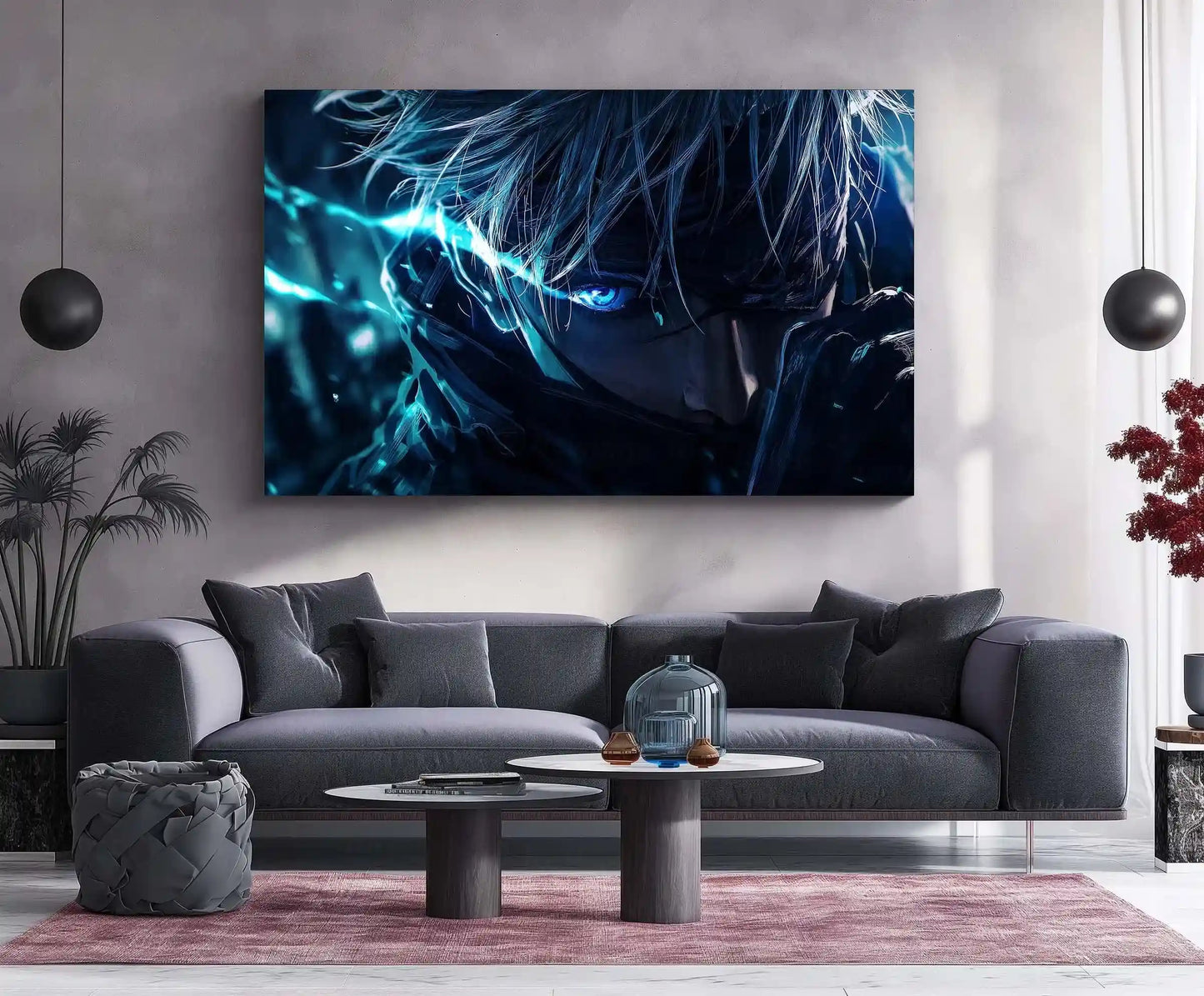 Anime Metal Poster | Satoru Gojo Metal Poster | Jujutsu Kaisen Anime Frame | Stylish Duo Wall Art 01 - TURTLEWINGS