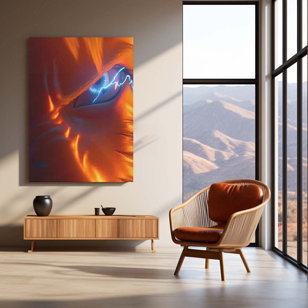 Naruto Uzumaki in the Dark Metal Frame – Extreme Close-Up Poster | Hidden Pain & Power Wall Art | Ninja Way Collector's Decor - TURTLEWINGS