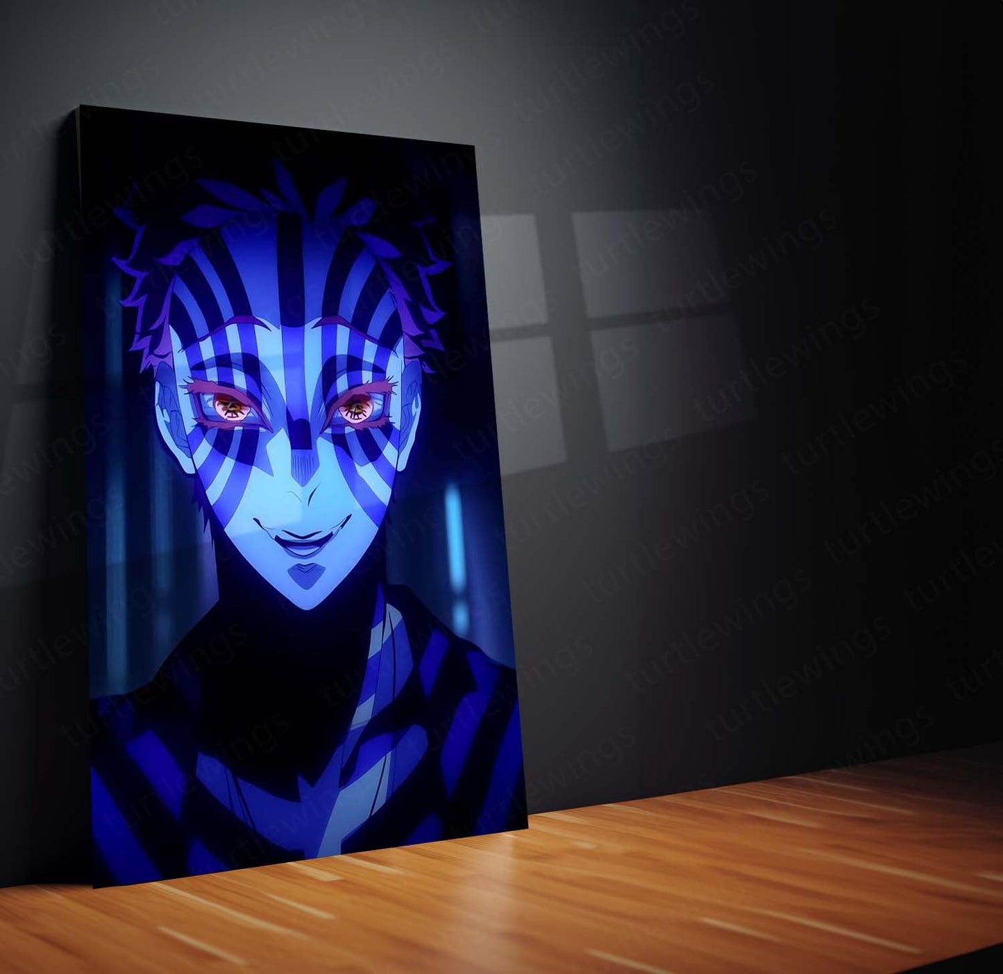 Akaza Metal Frame – Demon Slayer Upper Moon Poster | Intense Villain Wall Art | Stylish Anime Decor for Otaku Collectors - TURTLEWINGS