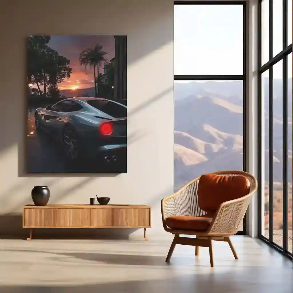 LED | ποΈ Ferrari F12 Neon LED Metal Poster | Glowing Supercar Wall Art - TURTLEWINGS