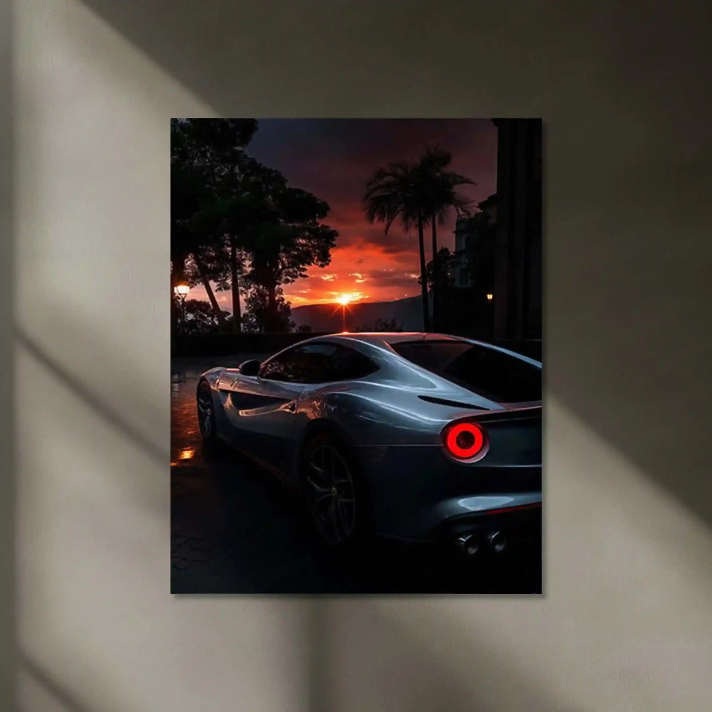 LED | ποΈ Ferrari F12 Neon LED Metal Poster | Glowing Supercar Wall Art - TURTLEWINGS