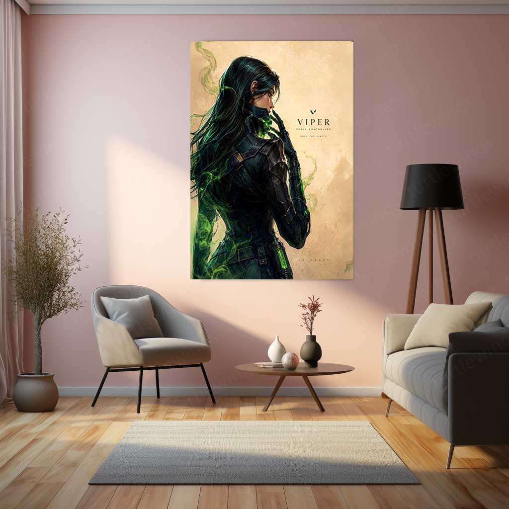Game Metal Poster | Viper – Defy The Limits Metal Poster Valorant Inspired Wall Art | Toxic Power Gaming Metal Frame