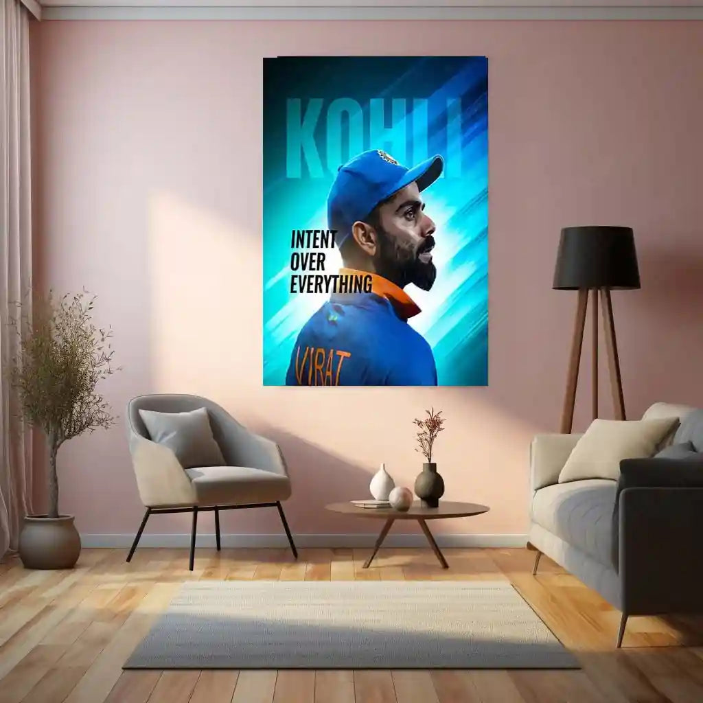 Cricket Metal Poster | Virat Kohli Metal Poster – Iconic Cricket Legend Wall Art 03 - TURTLEWINGS