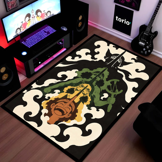 One Piece Usopp Evolution Area Flat Rug | Sogeking Anime Flat Rug | Premium Anti-Slip Flat Rug