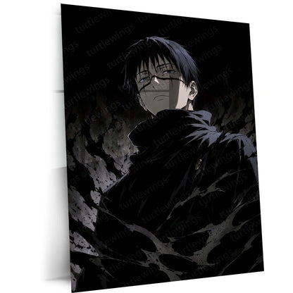 Anime Metal Poster | Kento Nanami Jujutsu Kaisen Dark Monochrome Wall Art