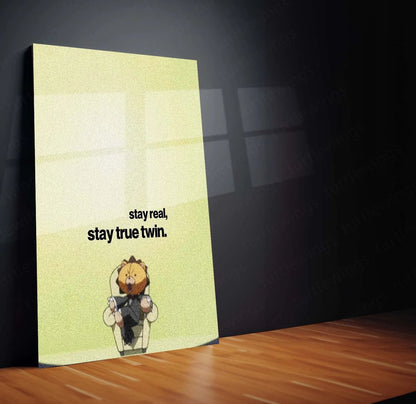 Quote Metal Poster | Stay Real, Stay True Twin Quote Metal Frame Wall Art - TURTLEWINGS 