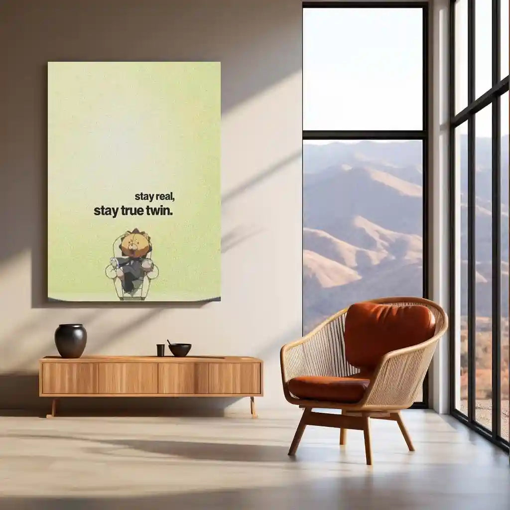 Quote Metal Poster | Stay Real, Stay True Twin Quote Metal Frame Wall Art - TURTLEWINGS 