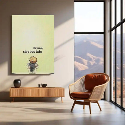 Quote Metal Poster | Stay Real, Stay True Twin Quote Metal Frame Wall Art - TURTLEWINGS 