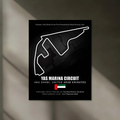 LED | 🏁 Yas Marina Circuit Neon LED Metal Poster – Glowing Abu Dhabi F1 Track Wall Art - TURTLEWINGS