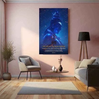 Lord Shiva Metal Poster – Mahadev Trident Art Wall Decor - TURTLEWINGS