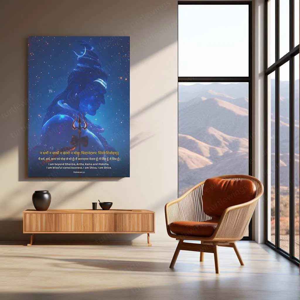 Lord Shiva Metal Poster – Mahadev Trident Art Wall Decor - TURTLEWINGS