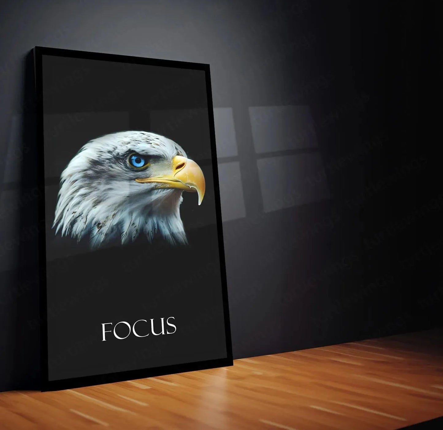 Urban aesthetic Metal Poster | Discipline, Execute, Focus – Motivational 3-Piece Metal Poster Set Fox Egale Lion | With Frame - TURTLEWINGS 