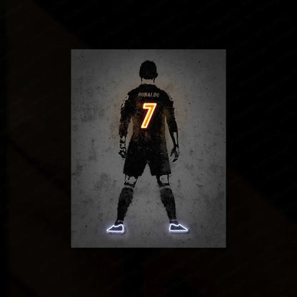 Cristiano Ronaldo Neon LED Wall Frame - Iconic Glow for Football Fans - TURTLEWINGS