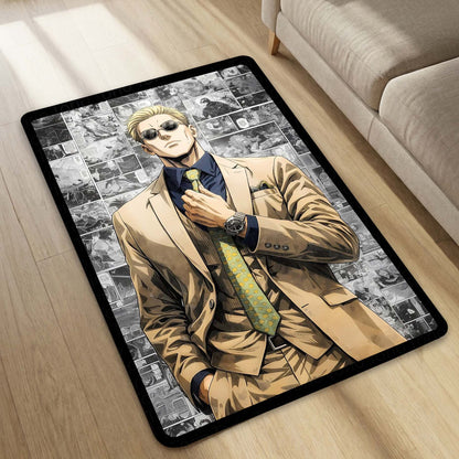 Nanami Kento Area Flat Rug | Jujutsu Kaisen Anime Flat Rug | Manga Panel Gaming Room Flat Rug | Modern Anime Home Décor