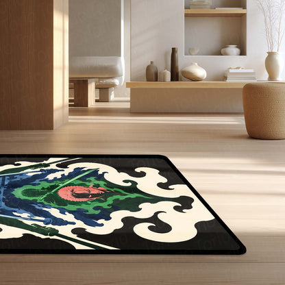 One Piece Roronoa Zoro Area Flat Rug | Three Sword Style Anime Design | Premium Anti-Slip Flat Area Flat Rug