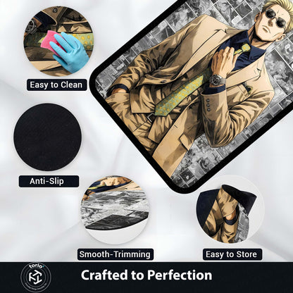 Nanami Kento Area Flat Rug | Jujutsu Kaisen Anime Flat Rug | Manga Panel Gaming Room Flat Rug | Modern Anime Home Décor