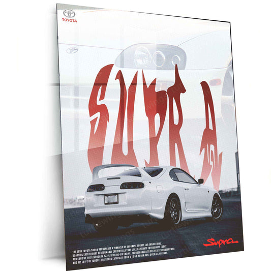 Toyota Supra – Iconic Sports Car Metal Poster - TURTLEWINGS