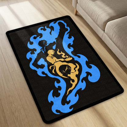 One Piece Sanji Black Leg Area Flat Rug | Diable Jambe Anime Kick Design | Premium Anti-Slip Flat Area Flat Rug