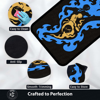 One Piece Sanji Black Leg Area Flat Rug | Diable Jambe Anime Kick Design | Premium Anti-Slip Flat Area Flat Rug