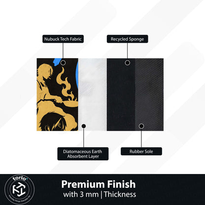 One Piece Sanji Black Leg Area Flat Rug | Diable Jambe Anime Kick Design | Premium Anti-Slip Flat Area Flat Rug