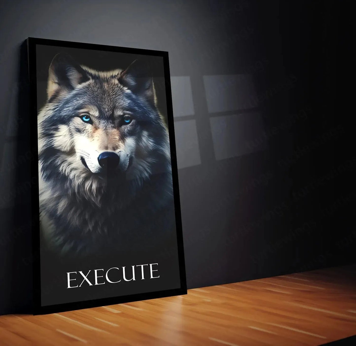 Urban aesthetic Metal Poster | Discipline, Execute, Focus – Motivational 3-Piece Metal Poster Set Fox Egale Lion | With Frame - TURTLEWINGS 