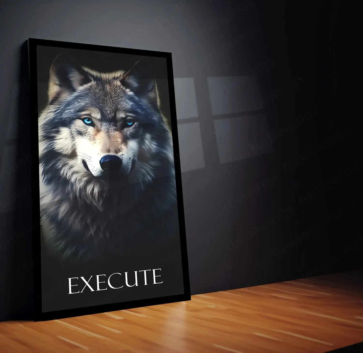 Urban aesthetic Metal Poster | Discipline, Execute, Focus – Motivational 3-Piece Metal Poster Set Fox Egale Lion | With Frame - TURTLEWINGS 