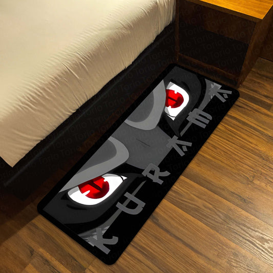 Kurama Nine-Tails Eye Anime Floor Mat | Anti-Slip Printed Flat Rug for Bedroom, Gaming Room & Anime Decor | TORIO