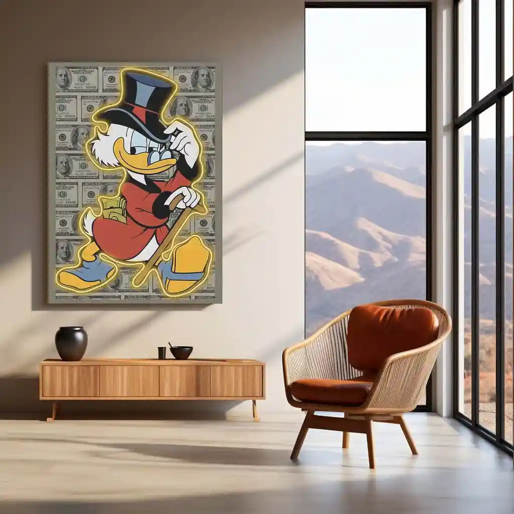 Rich Duck Neon LED Frame | Money Aesthetic Wall Art Luxury Hustle Vibe LED Frame by TurtleWings - TURTLEWINGS