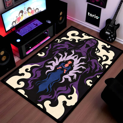 One Piece Nico Robin Demonio Fleur Area Flat Rug | Devil Child Anime Design | Premium Anti-Slip Flat Area Flat Rug