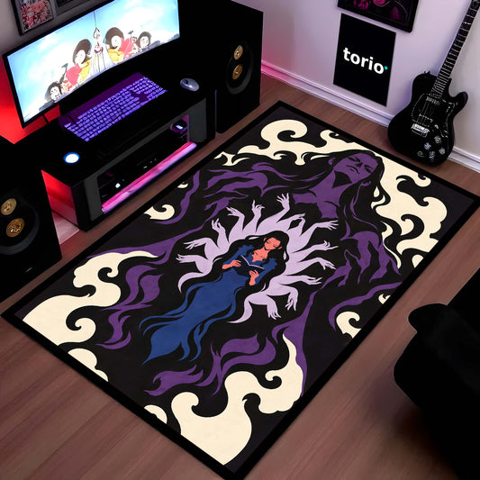 One Piece Nico Robin Demonio Fleur Area Flat Rug | Devil Child Anime Design | Premium Anti-Slip Flat Area Flat Rug