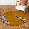 Luxury Leopard Round Area Flat Rug | Modern Safari Animal Print Floor Mat | Abstract Cheetah Round Flat Rug for Living Room, Bedroom, Reading Corner & Contemporary Home Decor
